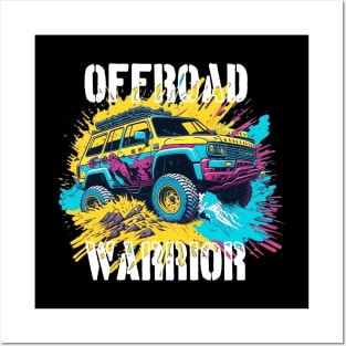 Off-Road Warrior, offroad adventure retro design. Posters and Art